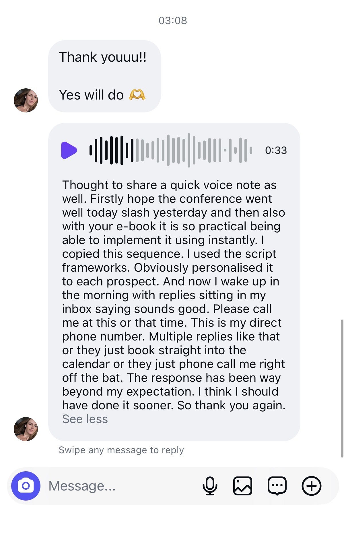 Message: I copied this sequence and now I wake up in the morning with replies sitting in my inbox